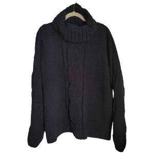 Seven7 Sweater Womens XXL Black Turtleneck Chenille Long Sleeve